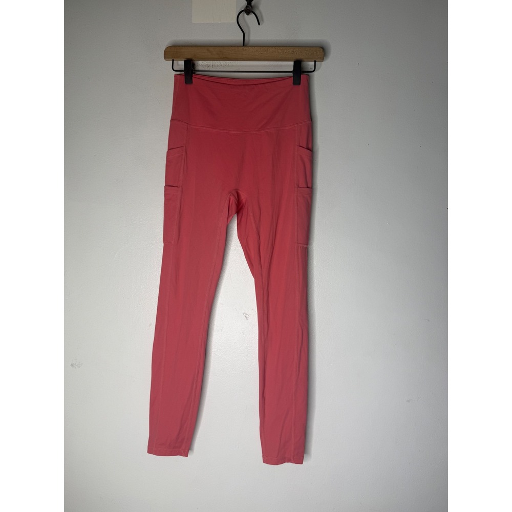 Halara High Waisted Athletic Leggings Coral Pink Yoga Pants with Side Pockets S